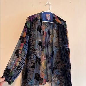 Johnny Was Multicolor Floral Blouse